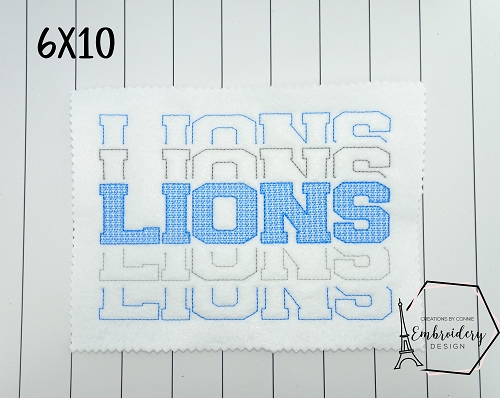 18 Team Layered Embroidery Design.  This is for 6X10!